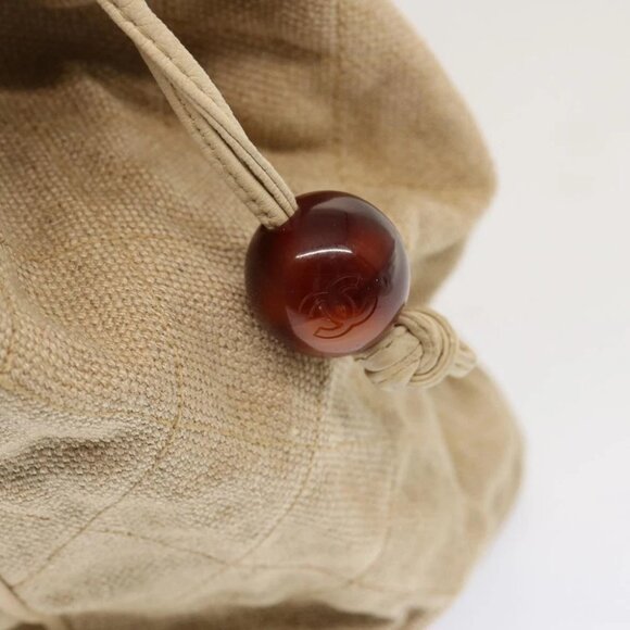 CHANEL Tote Bag Canvas Beige CC Auth 69969 - Picture 9 of 16